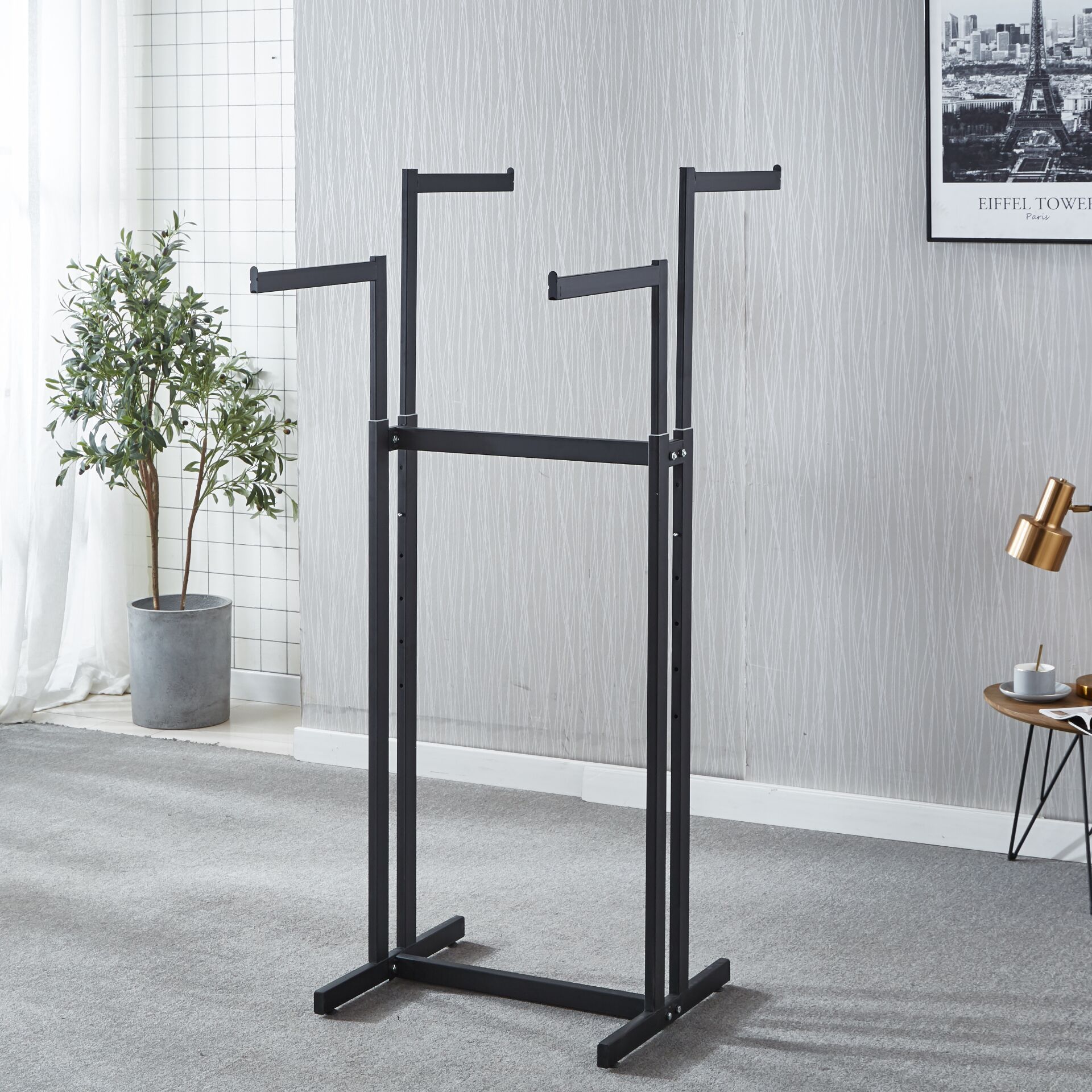 服装店网红服装架正挂装饰挂衣架展示架中岛落地童装女装六臂货架