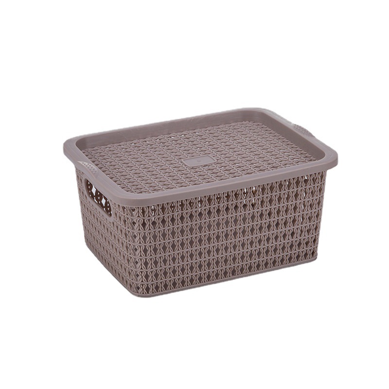 Storage Basket Storage Basket Hollow Rattan Storage Basket Sundries Container Multi-Functional with Lid Underwear More than Storage Basket