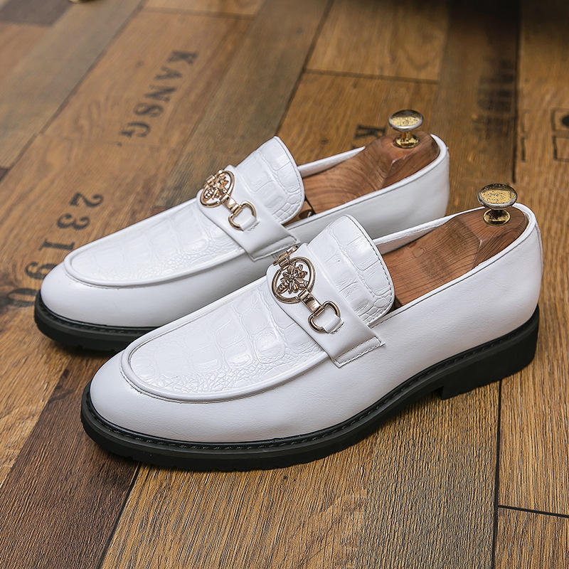 白色皮鞋男2021年新款秋季影楼婚纱拍照男士鞋子夜场发型师潮流鞋