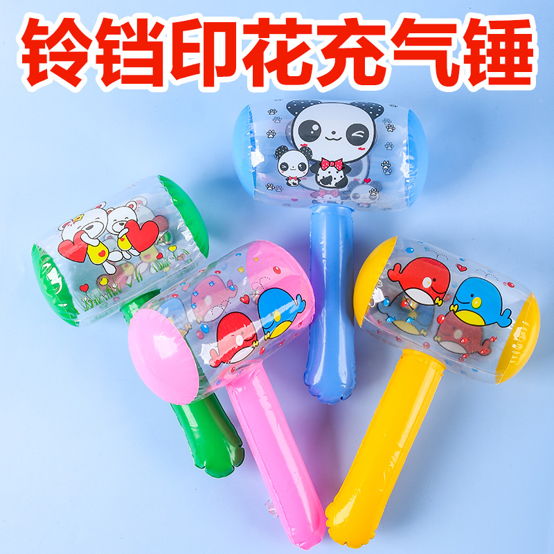 cartoon inflatable hammer toy small hammer with bell hammer baby balloon child kid stall supply wholesale