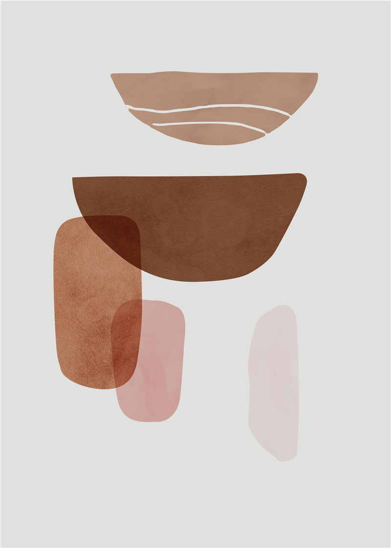 简约北欧日系民宿网红艺术海报莫兰迪橙色客厅海报画芯装饰画图片