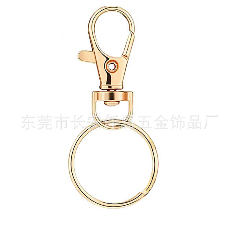 Factory Wholesale Amazon Hot Selling Creative 7-Color Rotating Snap Hook Key Ring Lobster Buckle Aperture and Other Hardware Accessories