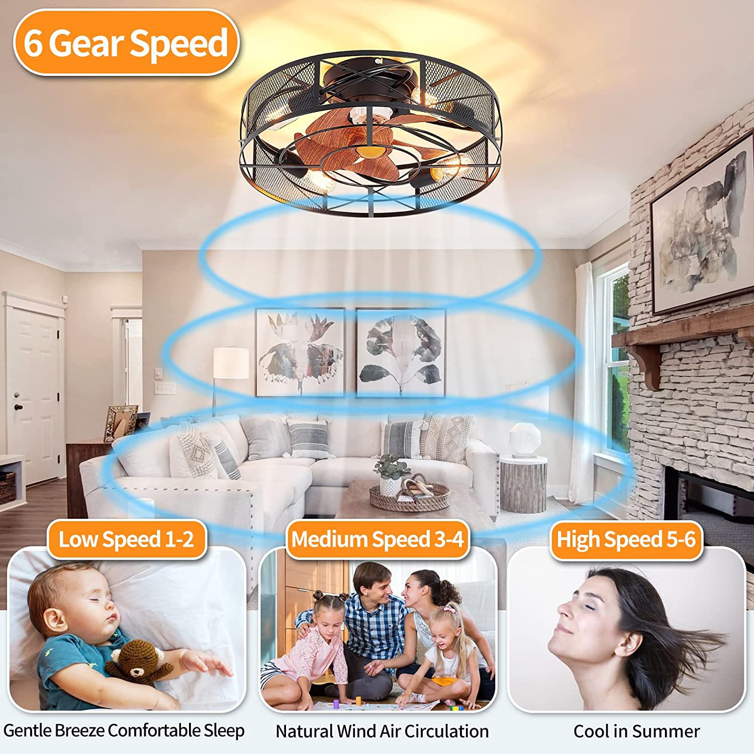 Amazon New Wind Ceiling Fan Lights Nordic Restaurant American Retro Low Floor Ceiling Fan Chandelier