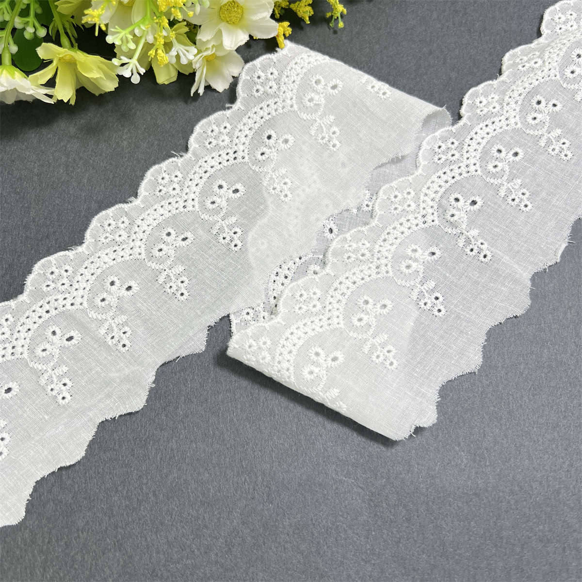 Spot Computer Embroidery Cotton Bar Code Lace Water Soluble Lace Children‘s Clothing Curtains Ornaments Accessories Lace