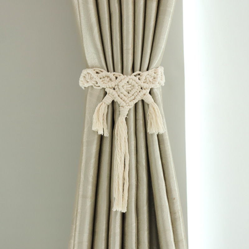 窗帘绑带手工编织棉绳窗帘扣挂饰波西米亚风流苏窗帘配件厂家批发