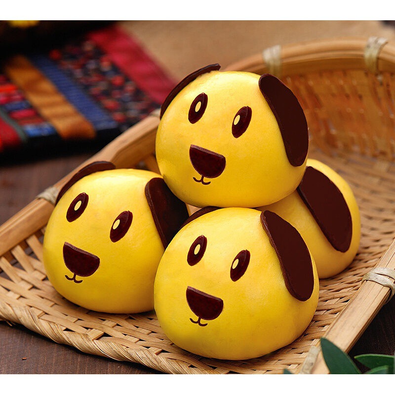 解压包子卡通馒头早餐包小猪速冻动物儿童营养奶黄包豆沙学生上学