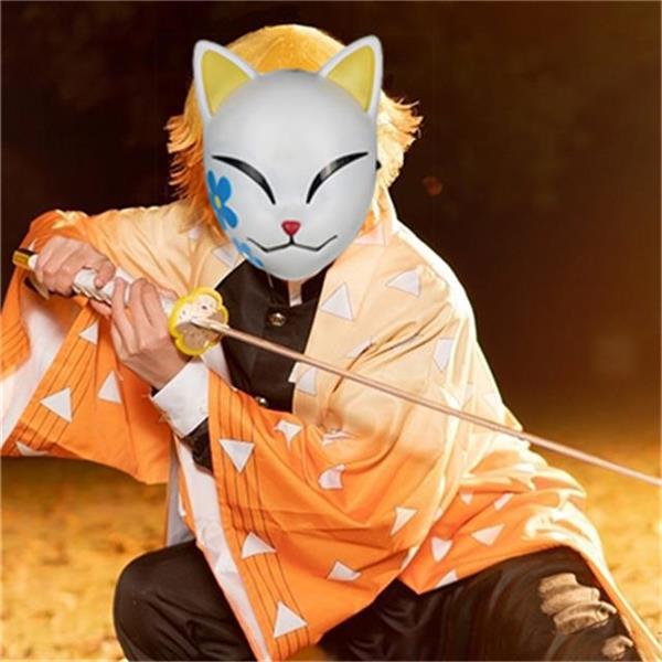 动漫鬼灭之刃灶门炭治郎锖兔真菰半脸狐狸面具 派对cos表演道具