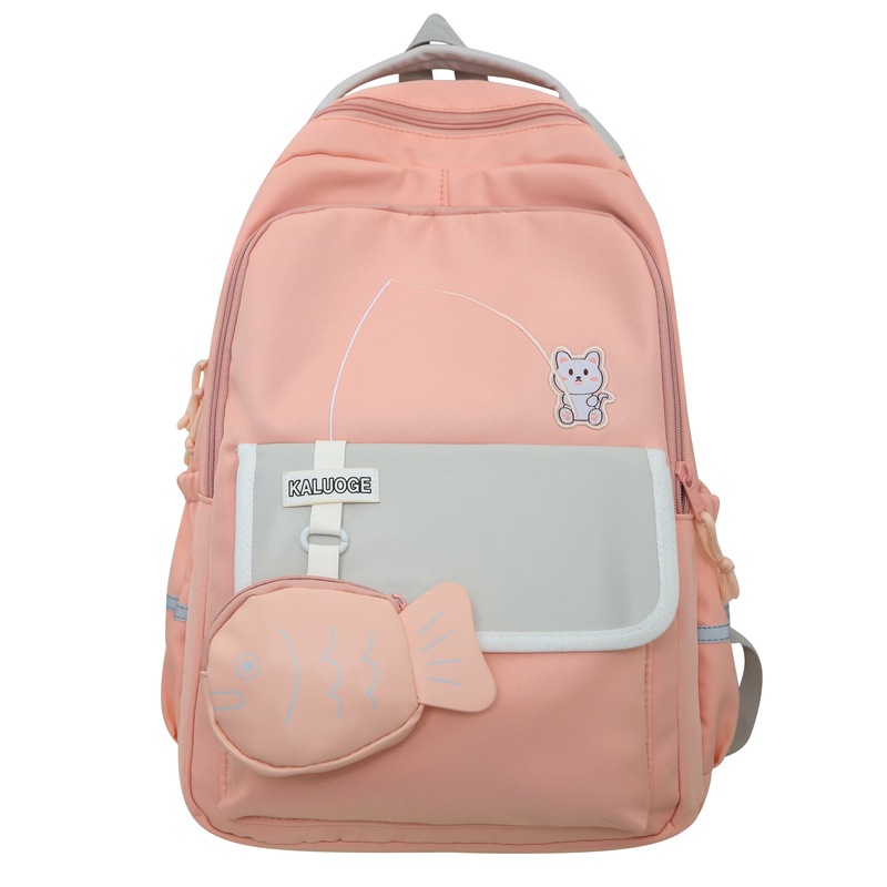 New High School Student Bag Women's Campus Contrast Color Backpack Cute Backpack Wholesale