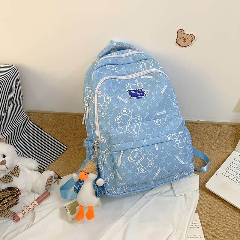 INS Middle School Student Schoolbag Wholesale New Trend Casual Cute Backpack Japanese Japanese Girl Bear Backpack