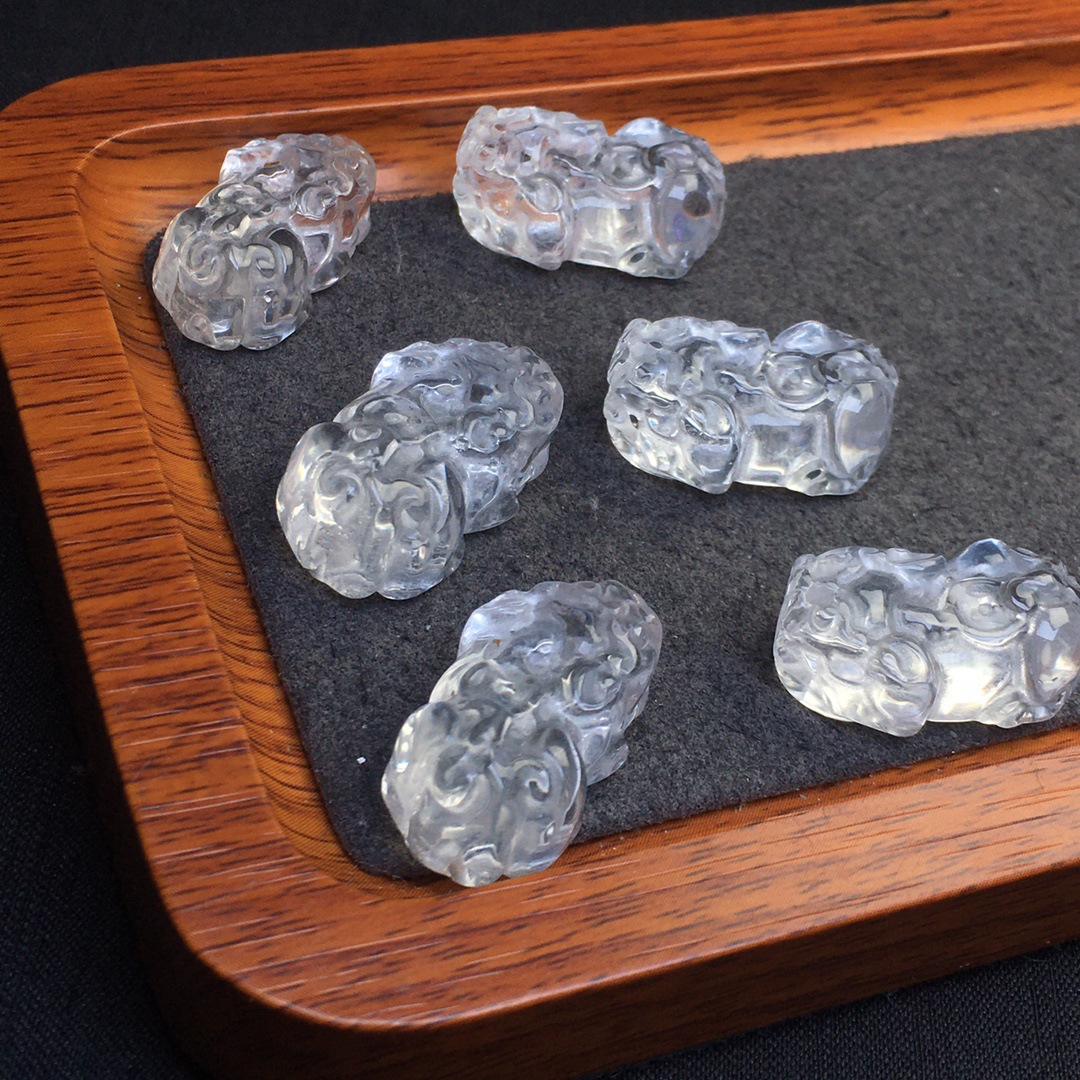 天然白水晶貔貅小件文玩配件手工diy手串手链时尚饰品配饰-阿里巴巴