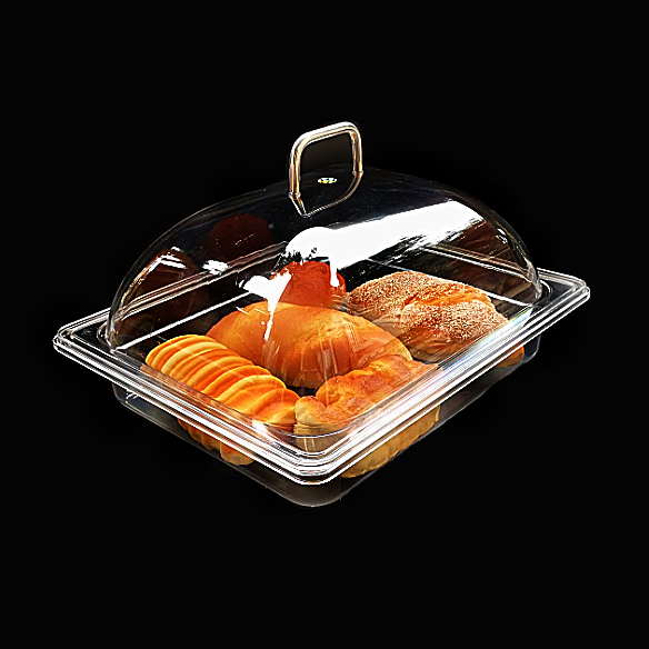 透明酱菜盆盖水果盘 试吃盘食品展示盘带盖面包蛋糕点心盘 糕点盘