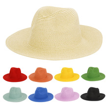 25色户外光板草帽纯色复古牛仔帽出行旅游沙滩防晒太阳帽子批发