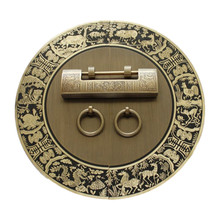 85JV中式仿古拉手全铜橱柜门对开门把手复古黄铜大门牌装饰门环