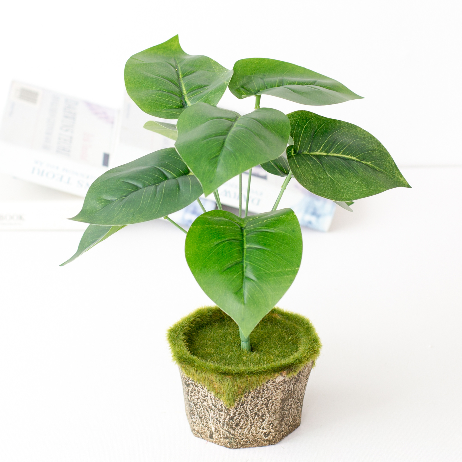 仿真盆栽植物仿真花纸浆叶仔盆景 居家装饰盆景绿植创意绿植摆件