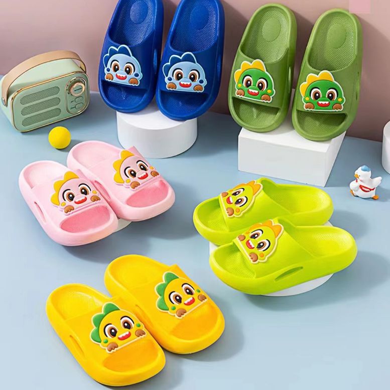 summer cute cartoon dinosaur baby pvc soft bottom and wear resistance children home slippers wu chuan manufacturer children slippers