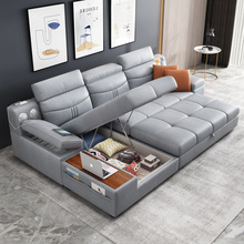 S+S+科技布沙发床小户型现代简约猫两用客厅折叠抽拉功能伸缩储物