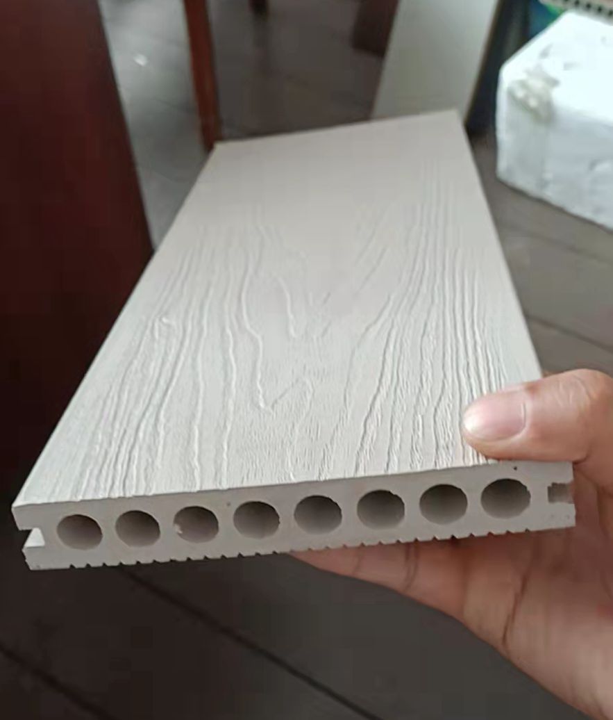 批发二代共挤塑木户外白色仿木地板深压纹室外阳台花园木 百搭出