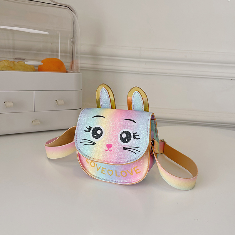 2023 Children's Baby Cute Fashion Cartoon Rabbit Children's Shoulder Messenger Bag Coin Purse Accessory Bag