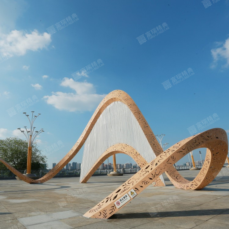 制作大型不锈钢镂空发光雕塑户外广场金属地标园林景观地产小品