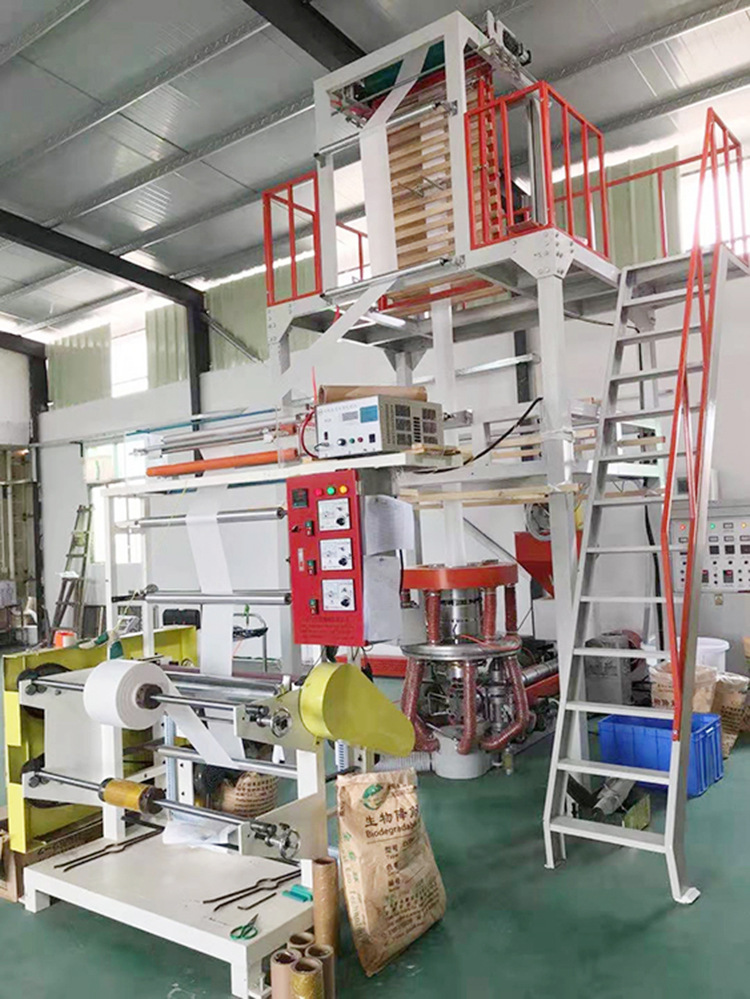 供应sj-55d/fm800可降解塑料袋吹膜机设备 背心袋机