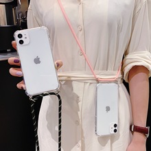 斜挎挂绳适用苹果15手机壳透明iPhone14promax防摔保护套软壳外贸