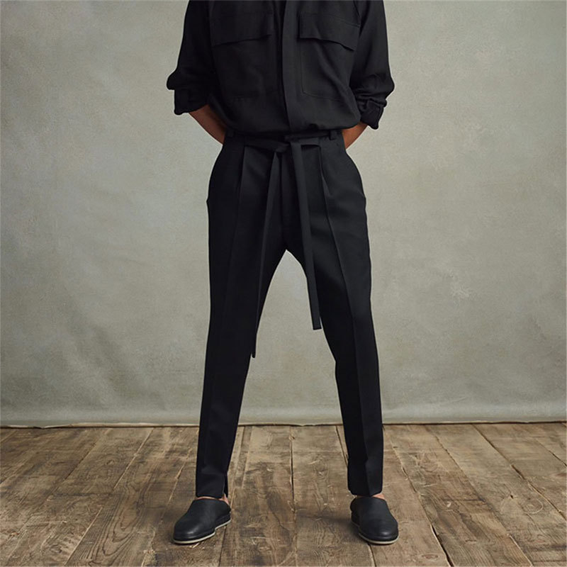 fearofgod主线第七季fog高街飘带拉链西装长裤jerry同款裤子男