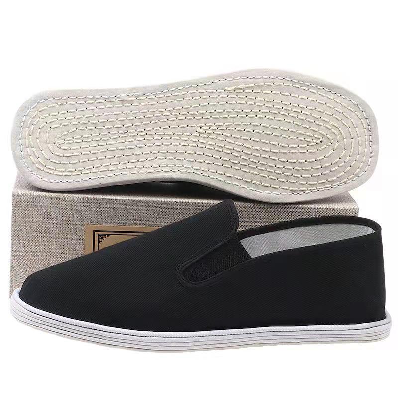 Old Beijing Handmade Pure Cloth Shoes Thick Soft Soled Strong Cloth Soles Home Casual Shoes Slip-on Men's Breathable Shoes