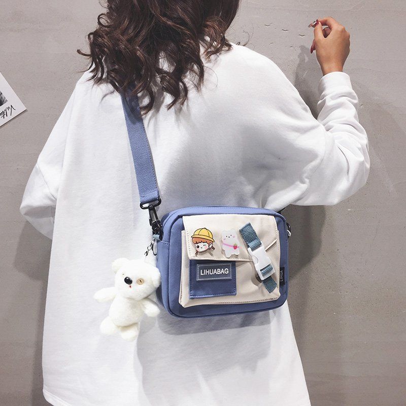 2020新款可爱日系帆布包包小清新斜挎包女韩版ins百搭学生单肩包