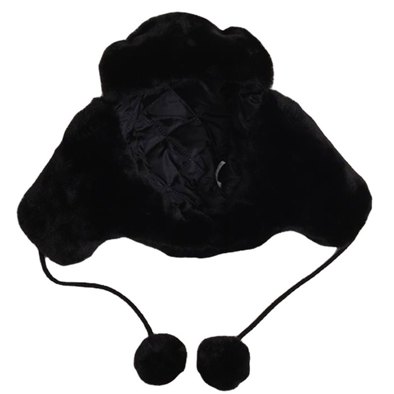 Black and White Panda Ushanka Men's and Women's Autumn and Winter Windproof Coldproof Warm Hat Cute Wild Earmuffs Hat Toque