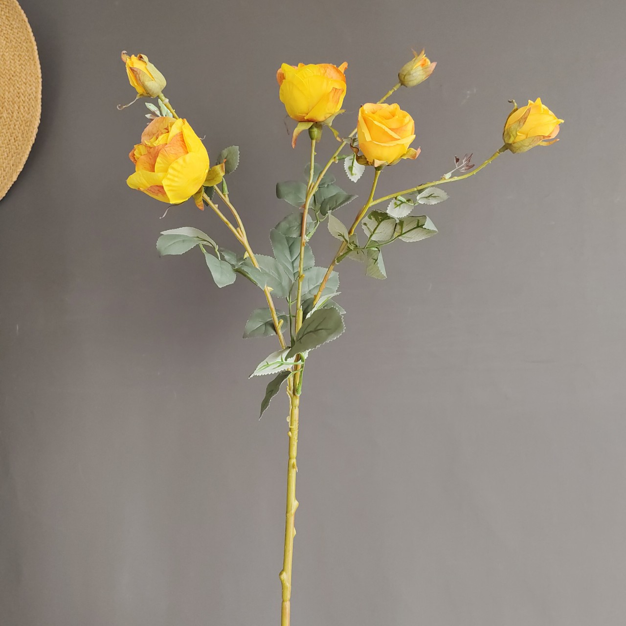 复古多头玫瑰仿真花 客厅餐桌装饰花艺假花婚庆拍照道具外贸批发