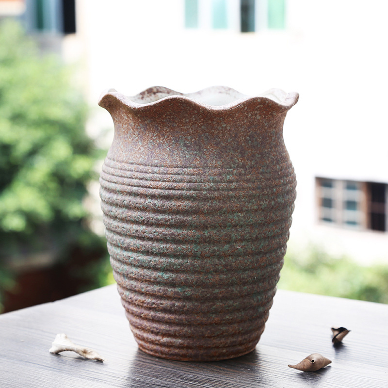 粗陶创意陶瓷多肉植物法师老桩肉肉花盆自吸水大号多肉盆器包邮