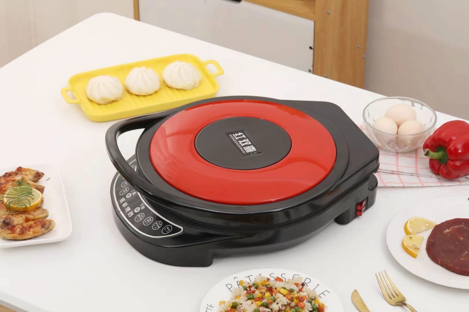 红双喜电饼铛大号家用厨房双面加热薄饼机多功能电烤盘礼品批发