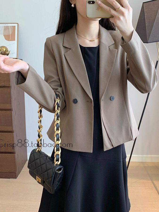 xz10072~23秋翻驳领好版型两粒扣立裁显瘦挺阔通勤西装-阿里巴巴