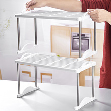 叠加多层置物架塑料收纳架角架办公桌面分层整理架衣柜隔层储物架