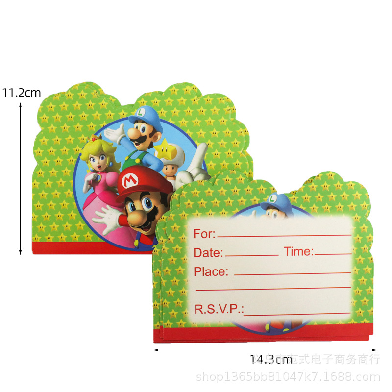 Mario Party Supplies Paper Pallet Paper Cup Tissue Rice Flower Box Tablecloth Candy Box 9-Inch Plate Pennant Gift Bag