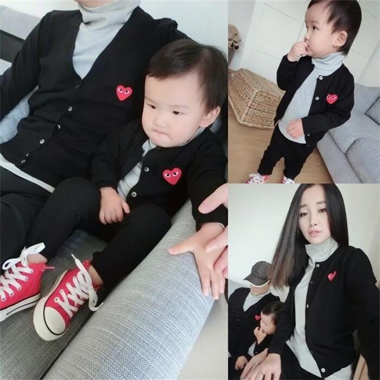Fashion Brand Love Cardigan Baoling Knitted Wool Cardigan Play Sweater Japanese Couple Men and Women Parent-Child Coat
