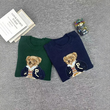24款秋冬新款女装毛衣针织衫小熊重工织花圆领长袖套头宽松版百搭