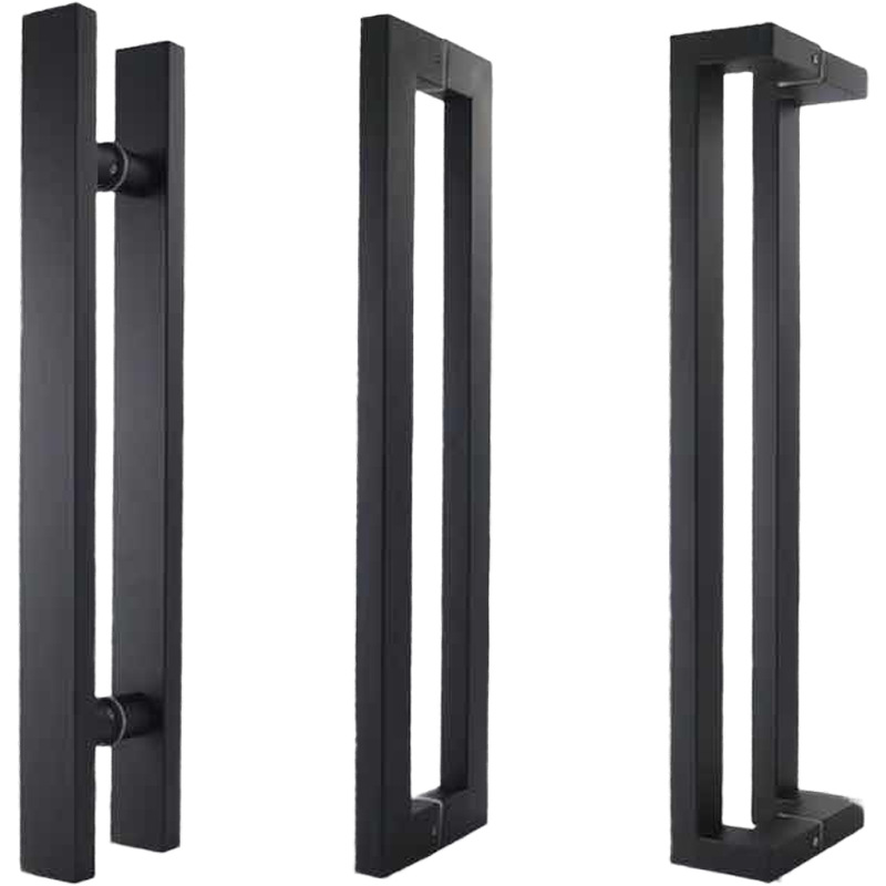 玻璃门拉手圆管不锈钢大门把手有框木门酒店黑白灰色玫瑰黑钛全黑