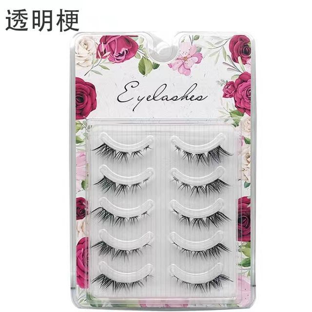 New One-Piece Fox Charming Oblique Flying False Eyelashes Segmented Natural Thick Ultra-Fine Sheer Root Black Stem