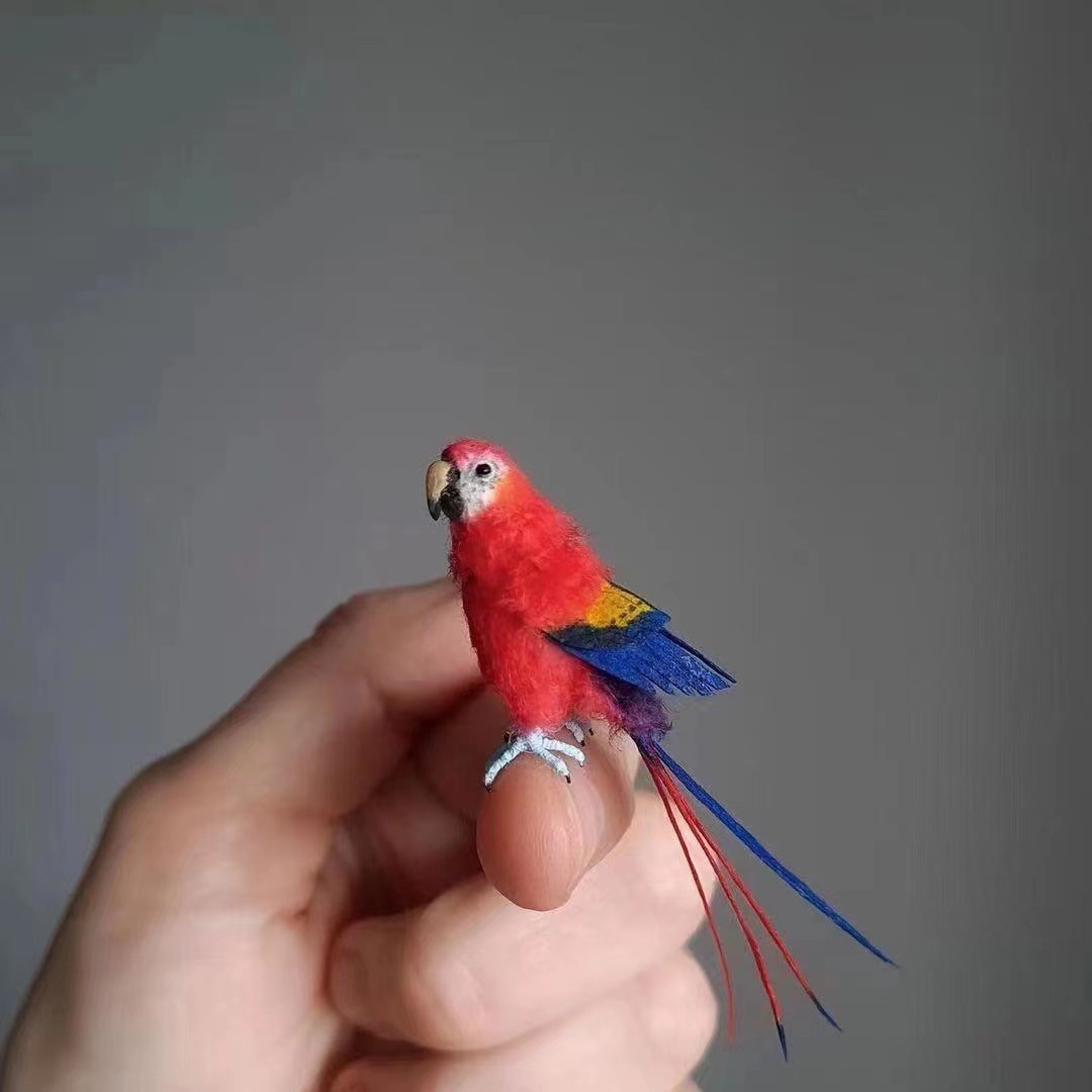 独立站手指迷你小鸟新款雕像树脂工艺品摆件家居花园园林书房摆件