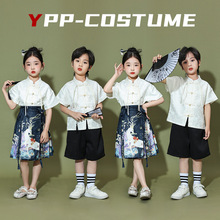 六一儿童演出服唐装男童新中式套装女童汉服马面裙古典舞表演服装