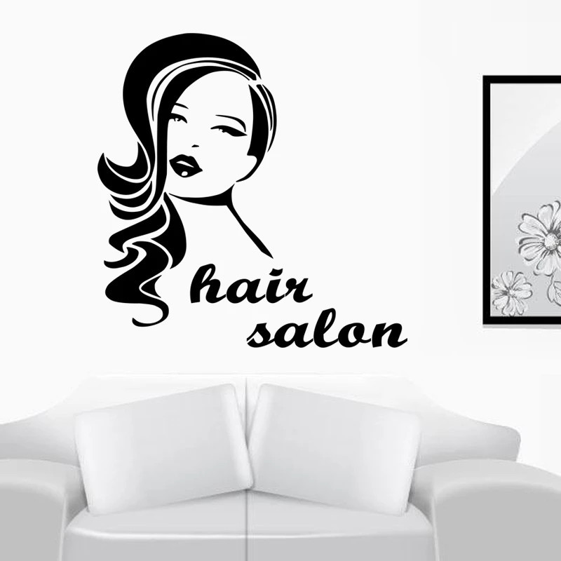 hair salon 美发沙龙发模头像墙贴花wall decor跨境亚马逊dw14240