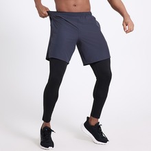 假两件篮球裤男运动长裤夏季跑步健身训练紧身九分裤长裤一件代发