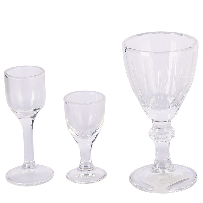 Household Small Goblet Glass Cup Simple Crystal Glass Goblet Red Wine Glass Champagne Glass Vintage Goblet