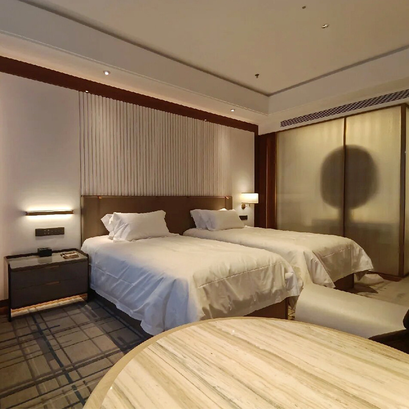 工厂五星级酒店客房家具桌椅标间单双床全套宾馆公寓民宿板式床