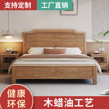 胡桃木实木床1.5米1.2米1米8家用单双人床全实木批发加粗加厚定制