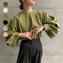 6色新品 2024春长袖衬衣女式韩版宽松纯棉衬衫女 外贸跨境有实拍