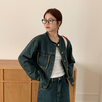 【清仓不退不换】moxi十三行女装牛仔外套女韩版设计感外套女学生