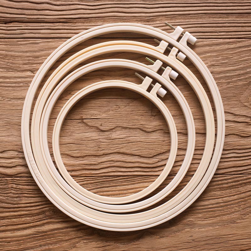 绣棚 仿竹塑料 绣绷刺绣绷子 圆形绣花框 架 手工diy刺绣工具