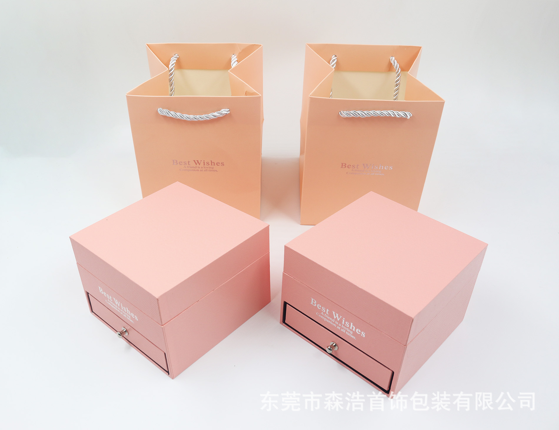 粉色礼盒 玫瑰花首饰盒 永生花双层项链盒 饰品盒子情人节礼物盒